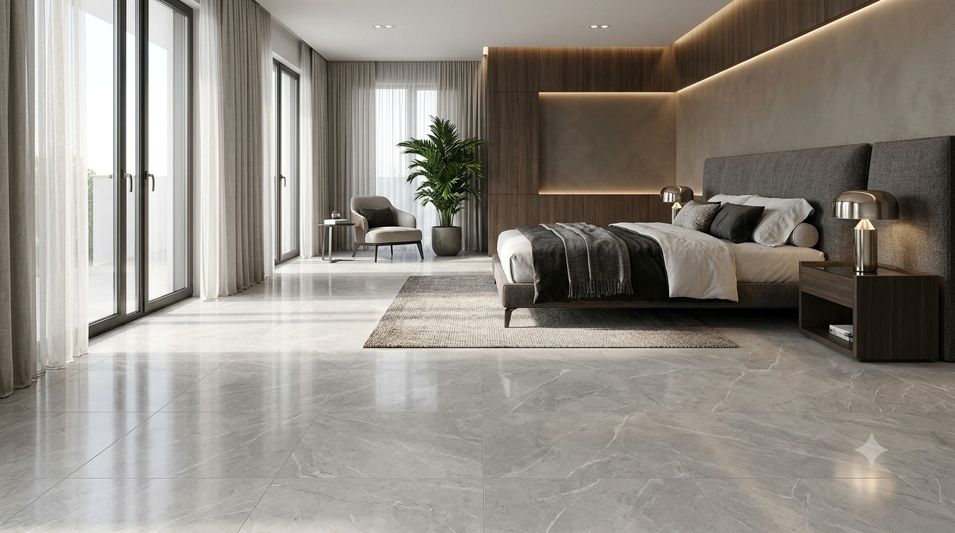 Bedroom with tiles